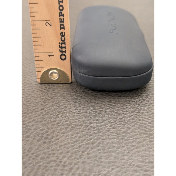 Genuine Flexon Designer Eyeglass Sunglass Hard Shell Case Dark Blue / Charcoal - Picture 11 of 13